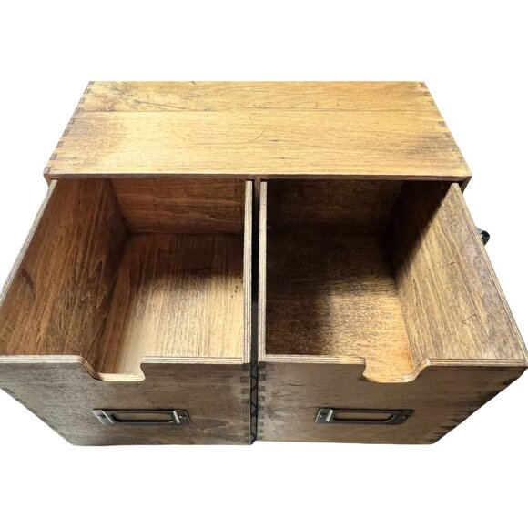 IKEA FIRA Wooden Drawer Organizer – Rustic Stained 2-Drawer Storage Cabinet (Dis - Picture 3 of 10